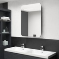 vidaXL, vidaXL LED-Bad-Spiegelschrank Glänzendes Schwarz 60x11x80 cm