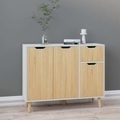 vidaXL, vidaXL Sideboard Weiß Sonoma-Eiche 90x30x72 cm Holzwerkstoff