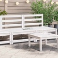 vidaXL, vidaXL Garten-Mittelsofas 2 Stk. Weiß Kiefer Massivholz