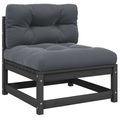 vidaXL, vidaXL Garten-Mittelsofa mit Anthrazit Kissen Grau Massivholz Kiefer