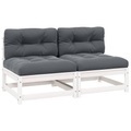 vidaXL, vidaXL Garten-Mittelsofas mit Anthrazit Kissen 2 Stk Massivholz Kiefer
