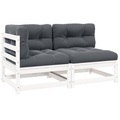 vidaXL, vidaXL 2-tlg. Garten-Lounge-Set mit Kissen Weiß Massivholz Kiefer