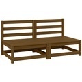 vidaXL, vidaXL Garten-Mittelsofas 2 Stk. Honigbraun Massivholz Kiefer