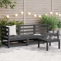 vidaXL, vidaXL 3-tlg. Garten-Lounge-Set Grau Kiefer Massivholz