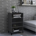 vidaXL, vidaXL Sideboard Hochglanz-Grau 57x35x90 cm Spanplatte