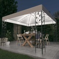 vidaXL, vidaXL Pavillon mit LED-Lichterkette 3x3 m Weiß