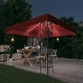 vidaXL, vidaXL Pavillon mit LED-Lichterkette 3x3 m Weinrot