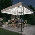vidaXL, vidaXL Gartenzelt mit LED-Lichterkette 3x3 m Weiß