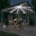 vidaXL, vidaXL Pavillon mit LED-Lichterkette 300x300 cm Anthrazit