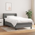 vidaXL, vidaXL Boxspringbett mit Matratze Dunkelgrau 90x200 cm Stoff