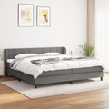 vidaXL, vidaXL Boxspringbett mit Matratze Dunkelgrau 200x200 cm Stoff