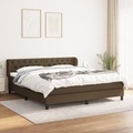 vidaXL, vidaXL Boxspringbett mit Matratze Dunkelbraun 160x200 cm Stoff