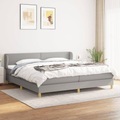 vidaXL, vidaXL Boxspringbett mit Matratze Hellgrau 200x200 cm Stoff