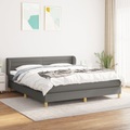vidaXL, vidaXL Boxspringbett mit Matratze Dunkelgrau 160x200 cm Stoff