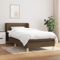 vidaXL, vidaXL Boxspringbett mit Matratze Dunkelbraun 100x200 cm Stoff