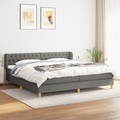 vidaXL, vidaXL Boxspringbett mit Matratze Dunkelgrau 200x200 cm Stoff