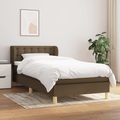 vidaXL, vidaXL Boxspringbett mit Matratze Dunkelbraun 90x190 cm Stoff