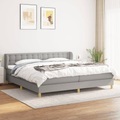 vidaXL, vidaXL Boxspringbett mit Matratze Hellgrau 200x200 cm Stoff