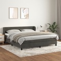 vidaXL, vidaXL Boxspringbett mit Matratze Dunkelgrau 180x200 cm Samt