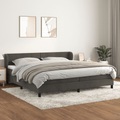 vidaXL, vidaXL Boxspringbett mit Matratze Dunkelgrau 200x200 cm Samt