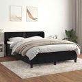 vidaXL, vidaXL Boxspringbett mit Matratze Schwarz 140x200 cm Samt