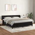 vidaXL, vidaXL Boxspringbett mit Matratze Schwarz 160x200 cm Samt