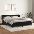 vidaXL, vidaXL Boxspringbett mit Matratze Schwarz 180x200 cm Samt