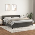 vidaXL, vidaXL Boxspringbett mit Matratze Dunkelgrau 180x200 cm Samt