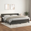 vidaXL, vidaXL Boxspringbett mit Matratze Dunkelgrau 200x200 cm Samt