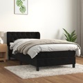 vidaXL, vidaXL Boxspringbett mit Matratze Schwarz 80x200 cm Samt