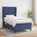 vidaXL, vidaXL Boxspringbett mit Matratze Blau 90x190 cm Stoff
