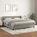 vidaXL, vidaXL Boxspringbett mit Matratze Hellgrau 160x200 cm Samt