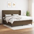 vidaXL, vidaXL Boxspringbett mit Matratze Dunkelbraun 200x200 cm Stoff