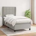 vidaXL, vidaXL Boxspringbett mit Matratze Hellgrau 80x200 cm Stoff