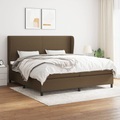 vidaXL, vidaXL Boxspringbett mit Matratze Dunkelbraun 200x200 cm Stoff