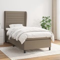 vidaXL, vidaXL Boxspringbett mit Matratze Taupe 80x200 cm Stoff