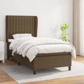 vidaXL, vidaXL Boxspringbett mit Matratze Dunkelbraun 90x200 cm Stoff