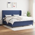 vidaXL, vidaXL Boxspringbett mit Matratze Blau 200x200 cm Stoff