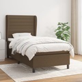 vidaXL, vidaXL Boxspringbett mit Matratze Dunkelbraun 100x200 cm Stoff