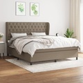vidaXL, vidaXL Boxspringbett mit Matratze Taupe 160x200 cm Stoff
