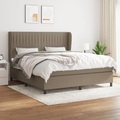 vidaXL, vidaXL Boxspringbett mit Matratze Taupe 180x200 cm Stoff
