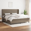 vidaXL, vidaXL Boxspringbett mit Matratze Taupe 200x200 cm Stoff