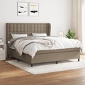 vidaXL, vidaXL Boxspringbett mit Matratze Taupe 160x200 cm Stoff