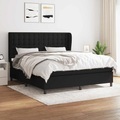 vidaXL, vidaXL Boxspringbett mit Matratze Schwarz 160x200 cm Stoff