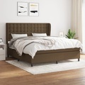 vidaXL, vidaXL Boxspringbett mit Matratze Dunkelbraun 180x200 cm Stoff