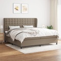 vidaXL, vidaXL Boxspringbett mit Matratze Taupe 200x200 cm Stoff