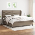 vidaXL, vidaXL Boxspringbett mit Matratze Taupe 200x200 cm Stoff