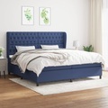 vidaXL, vidaXL Boxspringbett mit Matratze Blau 200x200 cm Stoff