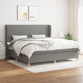 vidaXL, vidaXL Boxspringbett mit Matratze Dunkelgrau 200x200 cm Stoff