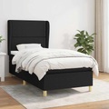 vidaXL, vidaXL Boxspringbett mit Matratze Schwarz 90x200 cm Stoff